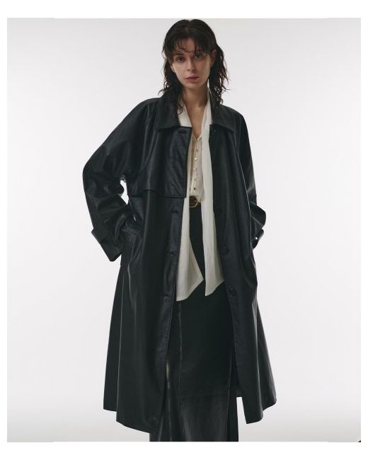 doffsept FAUX Leather Trench Coat