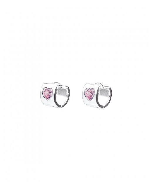 vvv 925 Heart Cubic One Touch Earring
