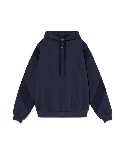 wooalong Claw wave slit over hoodie NAVY