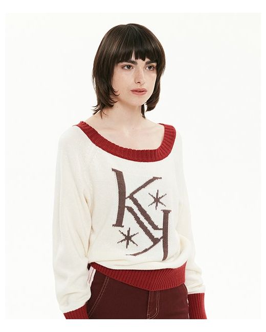 kirsh Off Shoulder Knit Sweater Cream