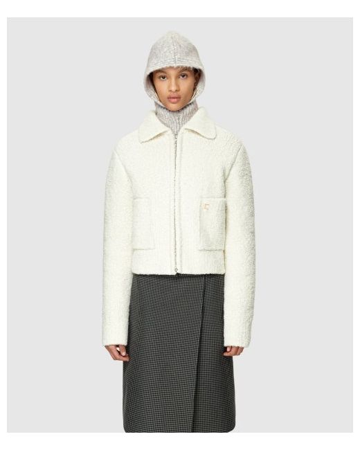 lowclassic Yarn Fur Cardigan Ivory