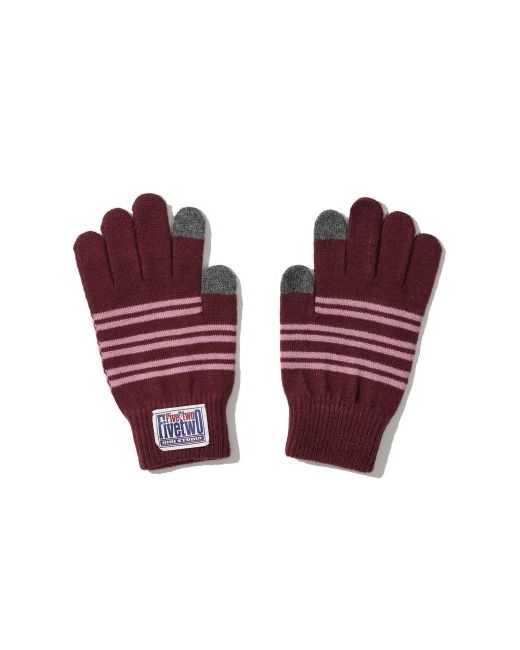 5252byoioi Fivetwo Vintage Label Stripe Gloves
