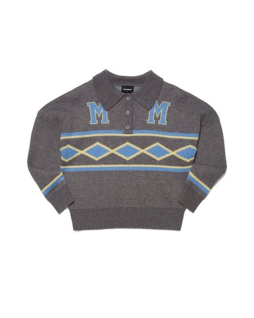 markm W Crop Open Neck Sweater Melange
