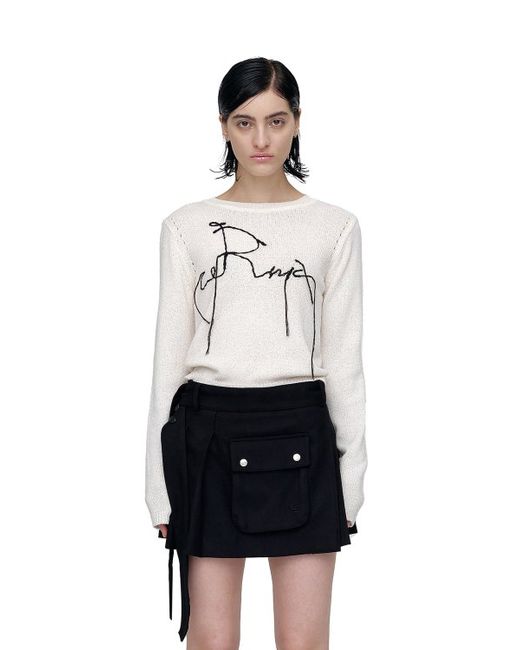 cerric Drop Embroidery Knitwear Ivory