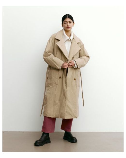 steparound Oversized padding belted coat