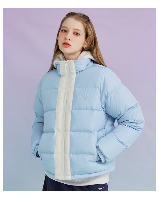 letterfrommoon Two-tone line duck down Puffer Jacket Sky