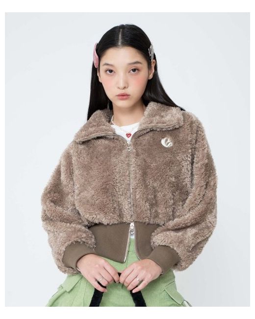 lotsyou lotsyouCotton Candy Crop Faux Fur Jacket