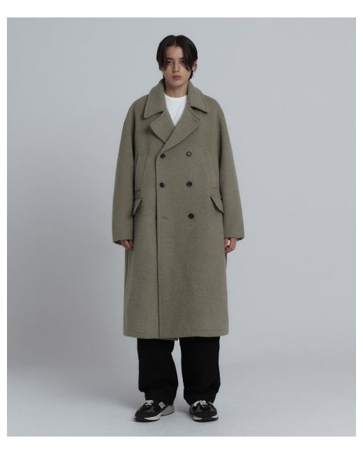 ballute Noah Double Breasted Long Coat Light Olive