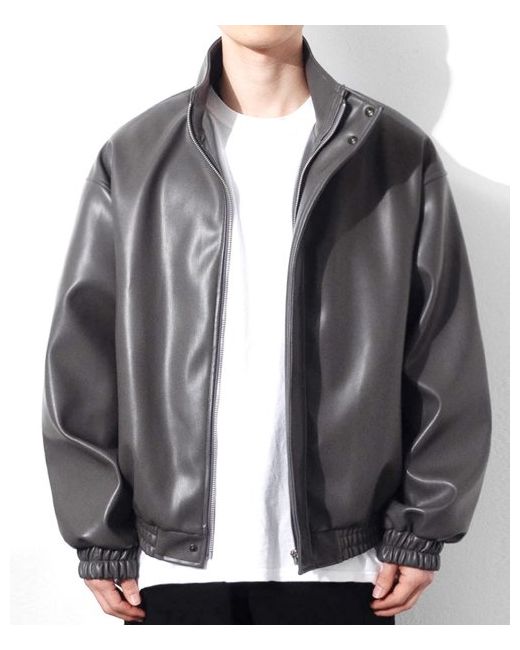 qt8 BN Vegan Leather Hidden Jacket Charcoal