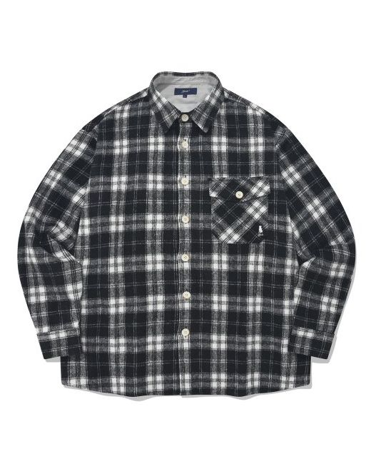 Yale Heavy Flannel One Pocket Check Shirt Ivory