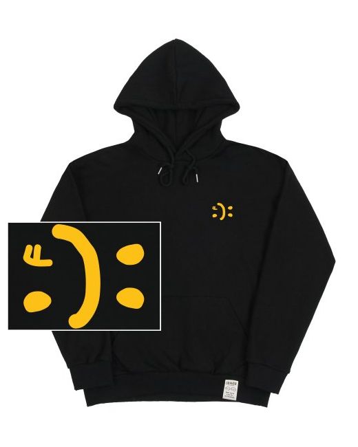 graver Small Double Drawing Smile HoodieBlack