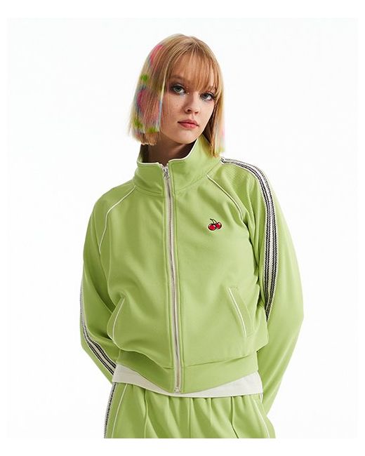 kirsh Cherry Race Track Cropped Jacket Lime