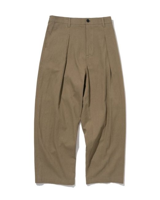 uniformbridge one tuck linen pants brown