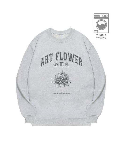 ironypornowhiteline IRT121 Art Flower Old School Dahlia Emblem loose fit Sweatshirt Medium