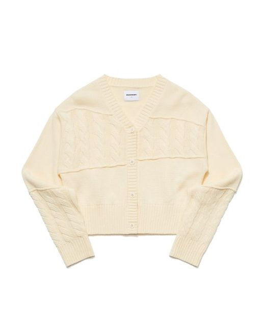 markm W Cable Crop Cardigan Ivory