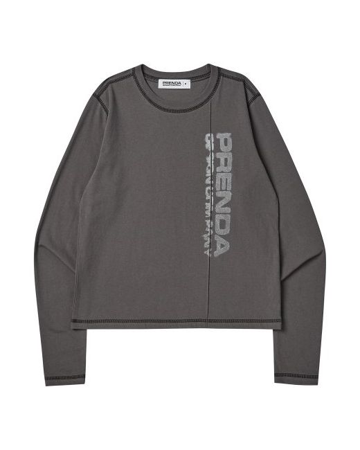 prendafromplant Smudged Logo Long Sleeve Charcoal