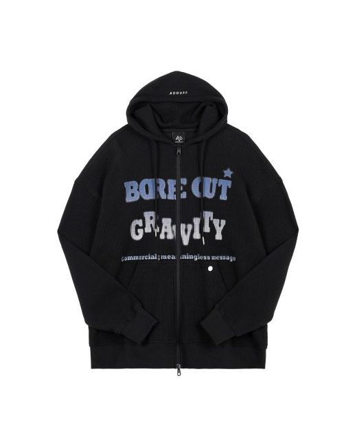 addoff BORE OUT KNIT hooded-ZIP UP