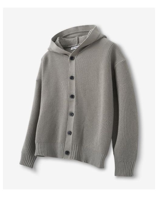 blond9 hooded ribbed knit cardigangrey