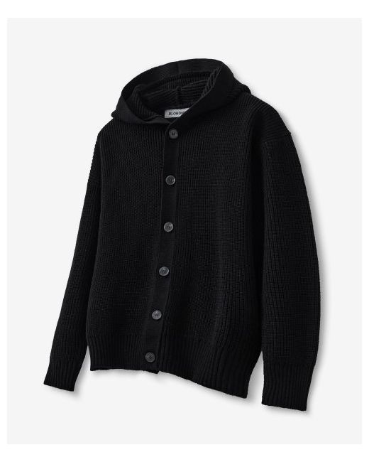 blond9 hooded ribbed knit cardiganblack