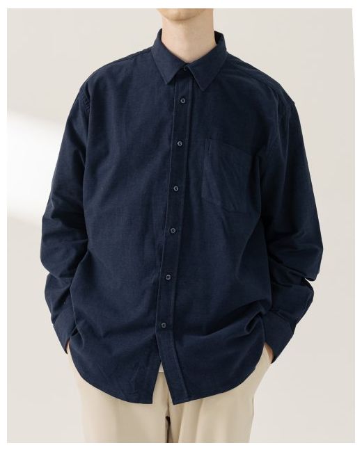 wholovesart Flannel Relaxed Shirt Navy