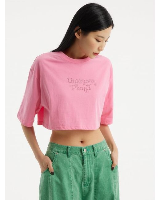 unknownplanet UP-403 Stone Logo Crop Tee 4 Colors