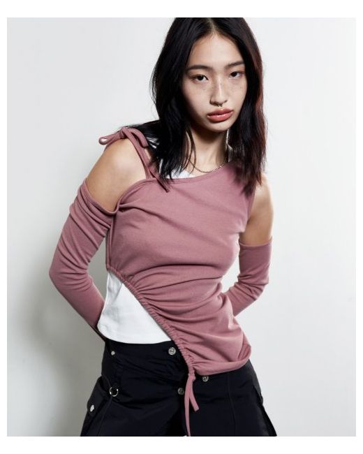 notknowing Arm Warmer Cut-Out Top DUSTY