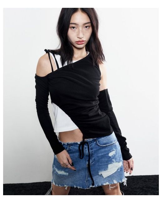 notknowing Arm Warmer Cut-Out Top