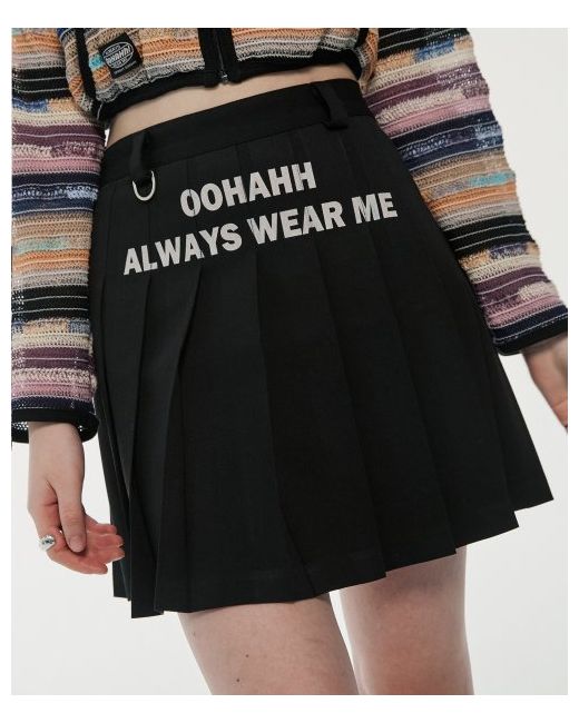 oohahh Lettering Pleated Skirt