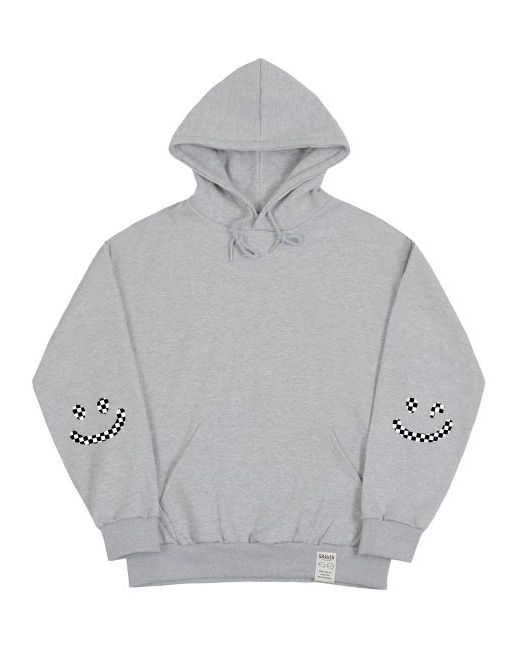 graver Elbow Checkerboard Drawing Smile HoodieGray