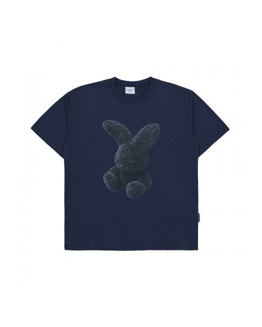 acmedelavie Navy Fuzzy Rabbit Short Sleeve T-Shirt