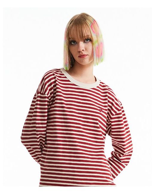 kirsh Cherry Stripe Long Sleeve T-Shirt