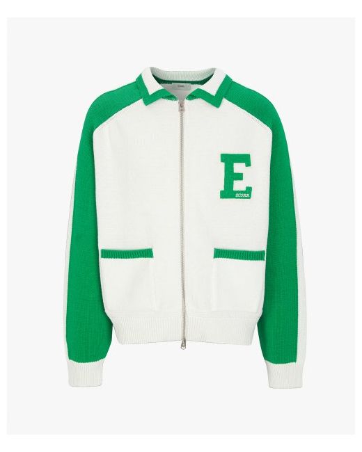 ecorr Varsity combination zip-up cardigangreen