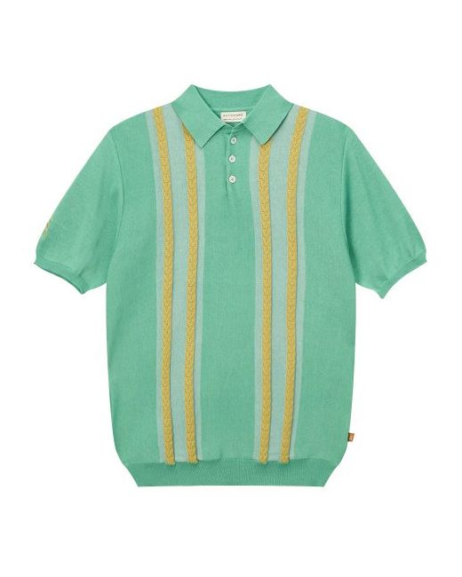 antomars Pretzel Stripe Knit Polo Mens Mint