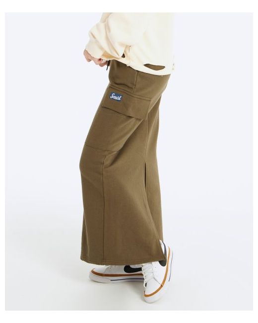 cornell Smurf X Ulkin Canvas Cargo Pocket Elasticated Long Skirt 2 colors