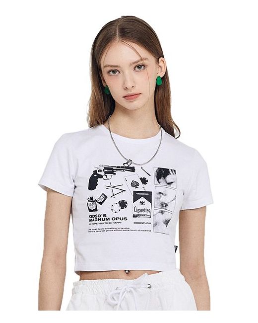 oddstudio Collage Graphic Cropped T-Shirt