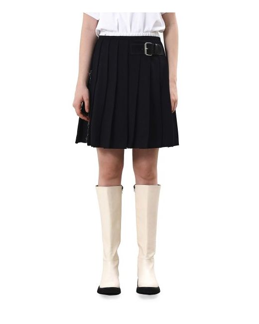 highkeyclub Belted Pleated Skirt