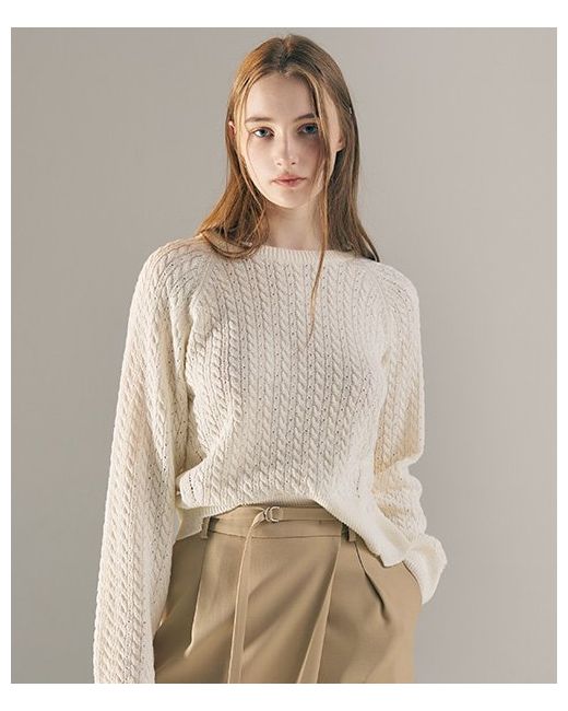 avamolli Italy Cotton Cable Pullover IVORY