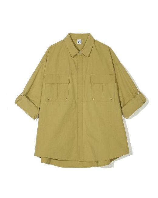 partimento Washed Cotton Roll-Up Fishing Shirt Avocado