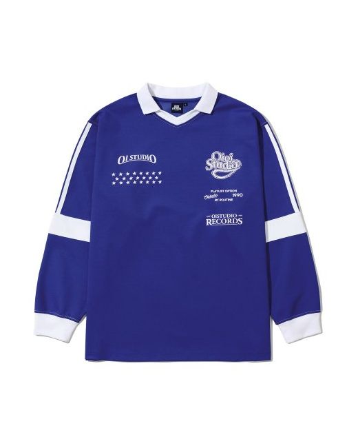 5252byoioi Emblem Jersey Long Sleeve T-shirtBlue