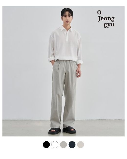 drawfit Jungkyu Oh X Draw Fit Linen One-tuck Wide Banding Pants 5 COLORS