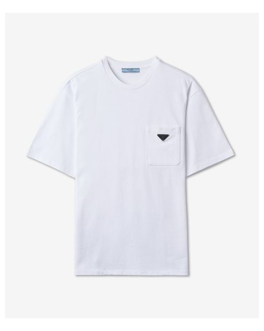 Prada Logo Pocket Short Sleeve T-Shirt Bianco 3515B10UPF0009