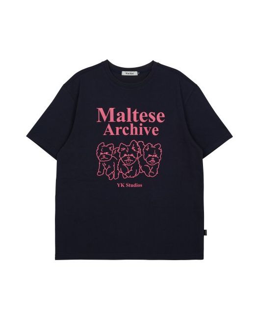 waikei Maltese Archive Line Graphic Short Sleeve T-shirt Navy