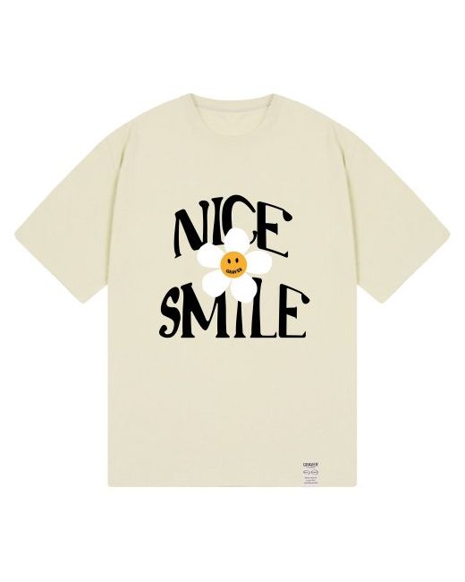 graver NICE SMILE logo flower short sleeve t-shirtsand