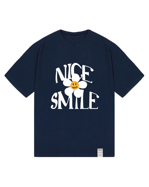 graver NICE SMILE logo flower short sleeve teenavy