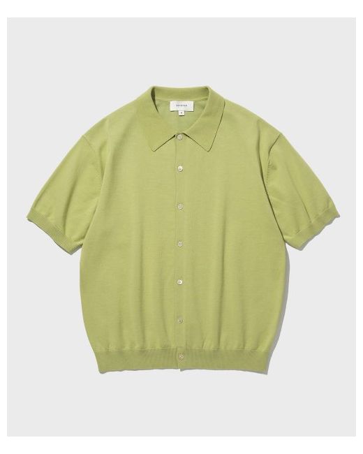 shirter Plain Half Cardigan Lime