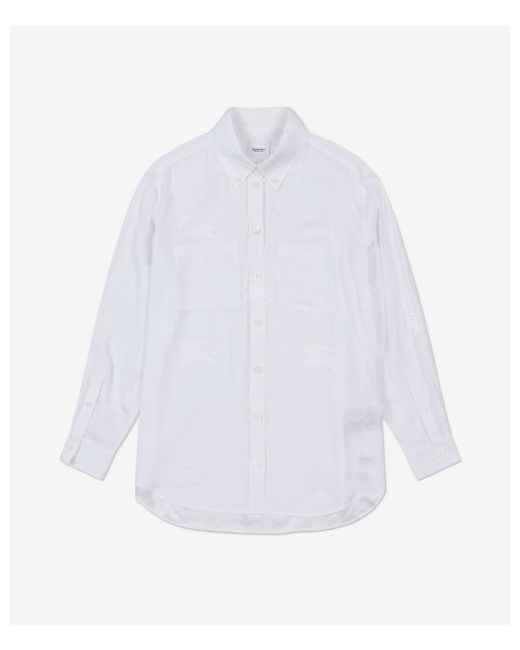 Burberry EKD Silk Jacquard Oversized Shirt Optic 8063000