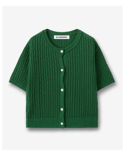blond9 Cable Short Sleeve Knit CardiganGreen