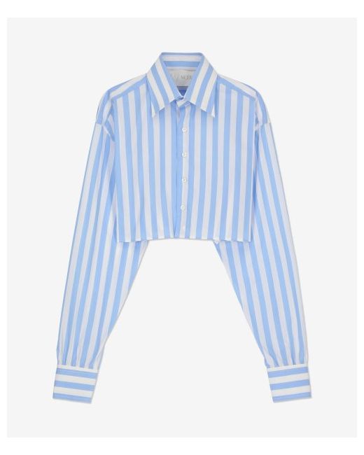 Woera Super Crop Button-Up Striped Shirt Light N1060ALIGHTBLUESTRIPE