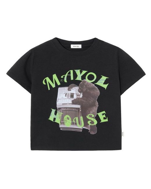 mayol2 KING KONG Graphic Short Sleeve Cropped T-shirtBlack