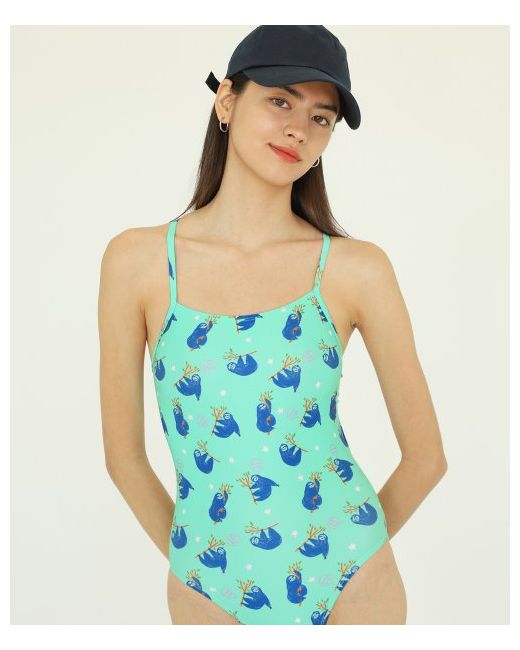 looploop Sloth Mint One Piece Indoor Swimsuit